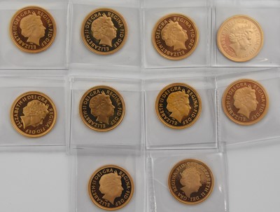 Lot 381 - 10 x Elizabeth II, Proof Half Sovereigns: 2003,...