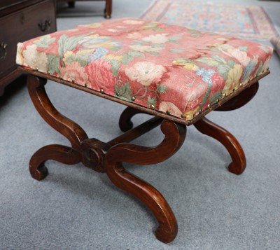 Lot 1196 - A Mahogany X-Form stool, mid-19th century