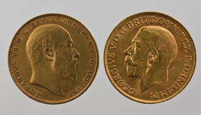 Lot 333 - 2 x Sovereigns, comprising: Edward VII 1903P,...