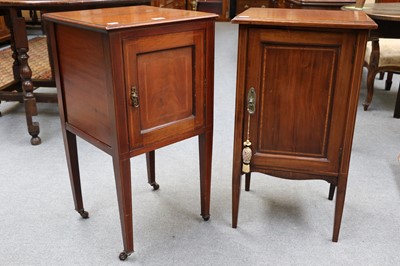 Lot 1219 - A Near Pair of Edwardian Inlaid Mahogany...