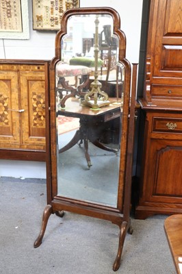 Lot 1198 - A Mahogany Cheval Mirror, 63cm by 156cm