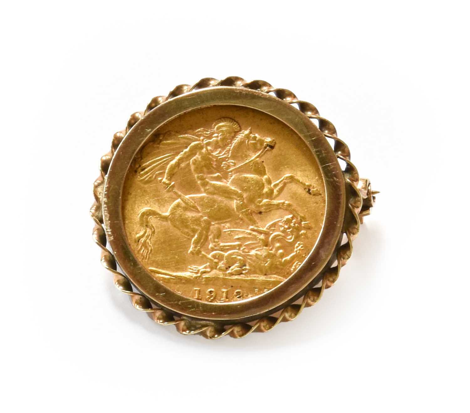 Lot 7 - A Sovereign dated 1912 Mounted as a Brooch,...