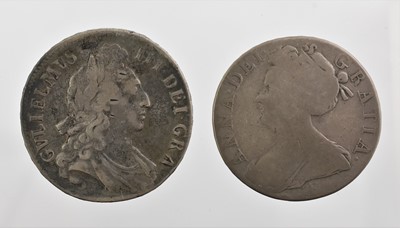 Lot 184 - 2 x Crowns, comprising: William III 1696...