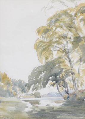 Lot 1070 - Noel Rooke (1881-1953) "Backwater at Shiplake"...