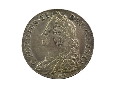 Lot 193 - George II, Halfcrown 1746 D. NONO, obv....