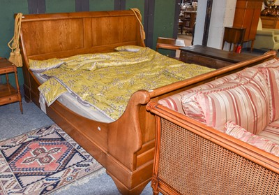 Lot 1282 - An Oak Sleigh Bed, 20th century, 196cm by...