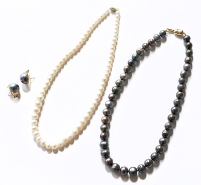 Lot 59 - Two Cultured Pearl Necklaces, lengths 43cm and...