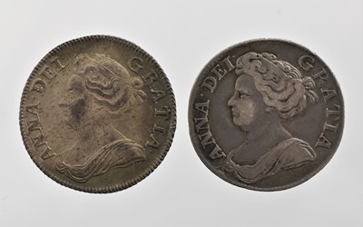 Lot 190 - 2 x Anne, Shillings: (1) 1708 obv. third...