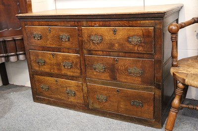 Lot 1341 - An Oak Six Drawer Chest, 18th century, 128cm...