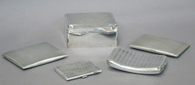 Lot 124 - Four Silver Cigarette-Cases, each variously...