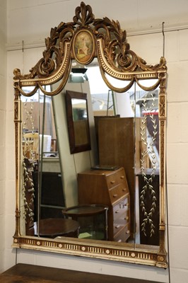 Lot 1342 - A Painted Overmantel Mirror, 20th century, in...