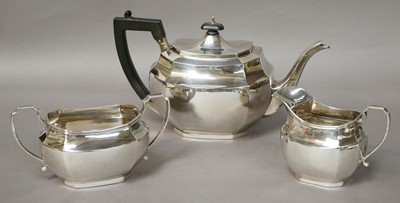 Lot 225 - A Three-Piece George V Silver Tea Service, by...