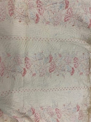 Lot 1350 - Late 19th Century Pink and Blue Strippy Quilt...