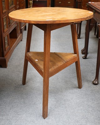 Lot 1253 - A Pine Cricket Table, 63cm diameter by 72cm