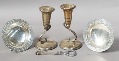 Lot 158 - A Group of Assorted Silver, comprising a pair...