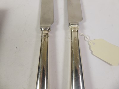 Lot 2053 - A Set of Twelve Elizabeth II Silver Table-Knives and Twelve Elizabeth II Silver Cheese-Knives