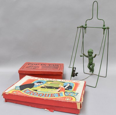 Lot 105 - Cantelever Toy-girl on Swing; Two Boxed Board...