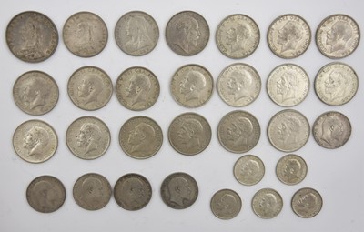 Lot 214 - 30 x British Silver Coins, to include:...