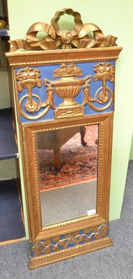 Lot 1286 - A Swedish Neo-Classical Style Gilt Gesso Pier Glass, the rectangular mirror plate above a vine...