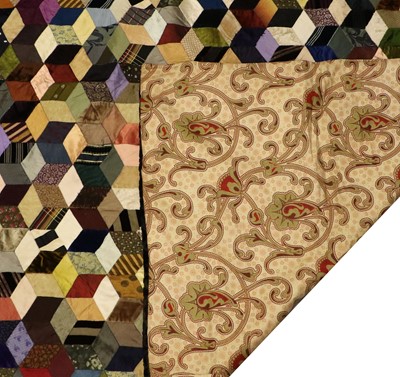 Lot 2025 - Circa 1890 English Patchwork Quilt worked in...