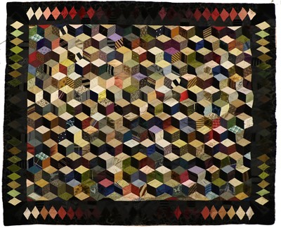 Lot 2025 - Circa 1890 English Patchwork Quilt worked in...