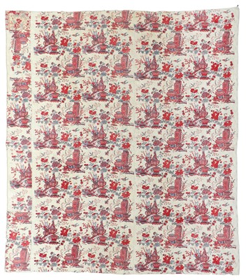 Lot 2141 - Circa 1870 Chinoiserie Whole Cloth Quilt,...