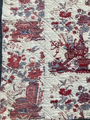 Lot 2141 - Circa 1870 Chinoiserie Whole Cloth Quilt,...
