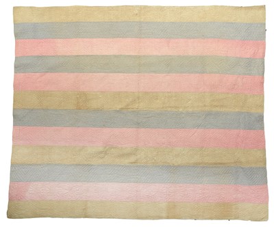 Lot 2135 - Circa 1890 North Country Strippy Quilt,...