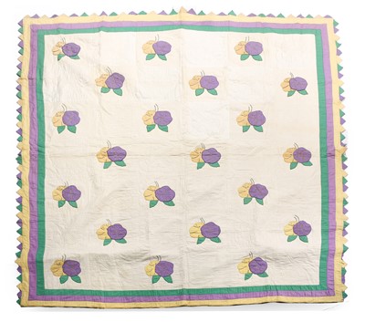 Lot 2103 - Circa 1935 Canadian Quilt Decorated with...