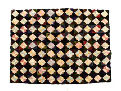 Lot 2115 - Circa 1890 Diamond 'Padded' Log Cabin Quilt,...