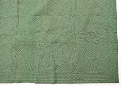 Lot 2129 - Circa 1900 Welsh Whole Cloth Marriage Quilt,...