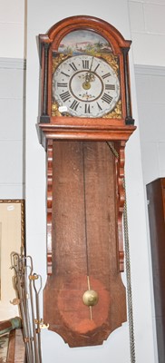 Lot 1198 - A Dutch Drop Dial Wall Clock, 124cm high