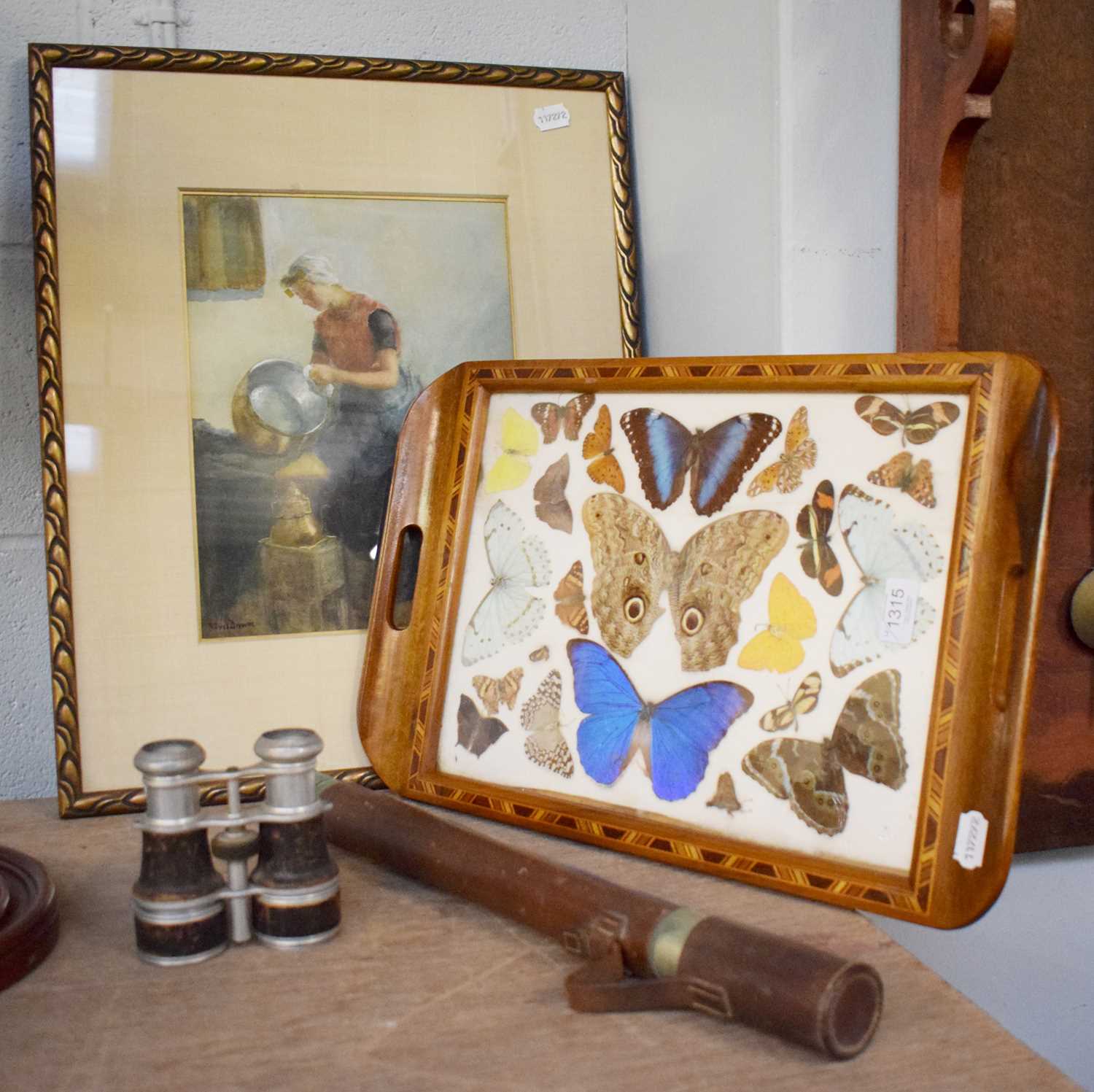 Lot 1315 - A Brazilian Butterfly Tray, together with a...