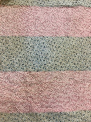 Lot 333 - Mid 19th Century Pink and Blue Printed Cotton...