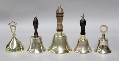 Lot 236 - Five Table or Service Bells, three with turned...