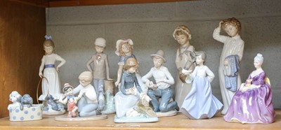 Lot 347 - Nine Various Nao Figures, of children etc....