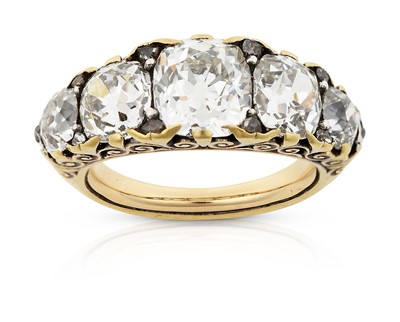 Lot 2276 - A Victorian Diamond Five Stone Ring