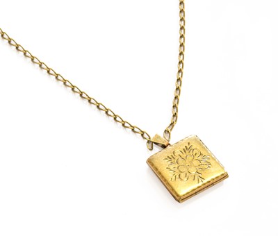 Lot 57 - A 9 Carat Gold Locket on A 9 Carat Gold Chain,...