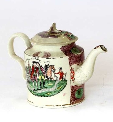 Lot 140 - A William Greatbatch Creamware Teapot and...