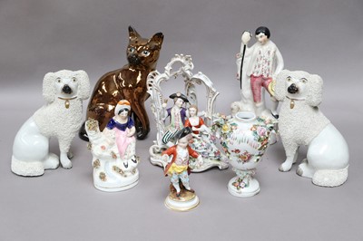 Lot 246 - A Pair of Staffordshire Poodles, late 19th...