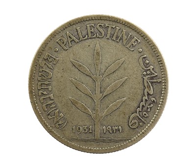 Lot 281 - Palestine, 100 Mils 1931, obv. vertical olive...