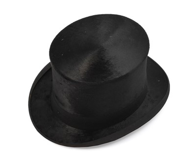 Lot 2230 - Dunn & Co Black Silk Top Hat, in a brown...
