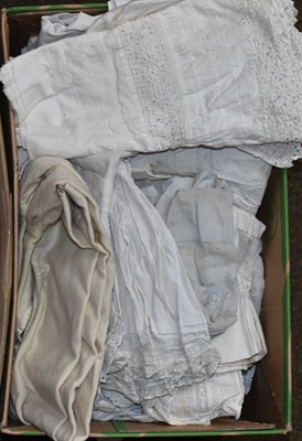 Lot 360 - Assorted White Table Linen and Bed Linen, with...