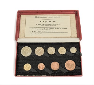 Lot 296 - George VI, Mid Century 9-Coin Proof Set 1950,...