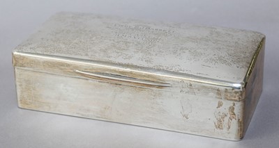 Lot 198 - A George V Silver Cigarette-Box, by Sebastian...