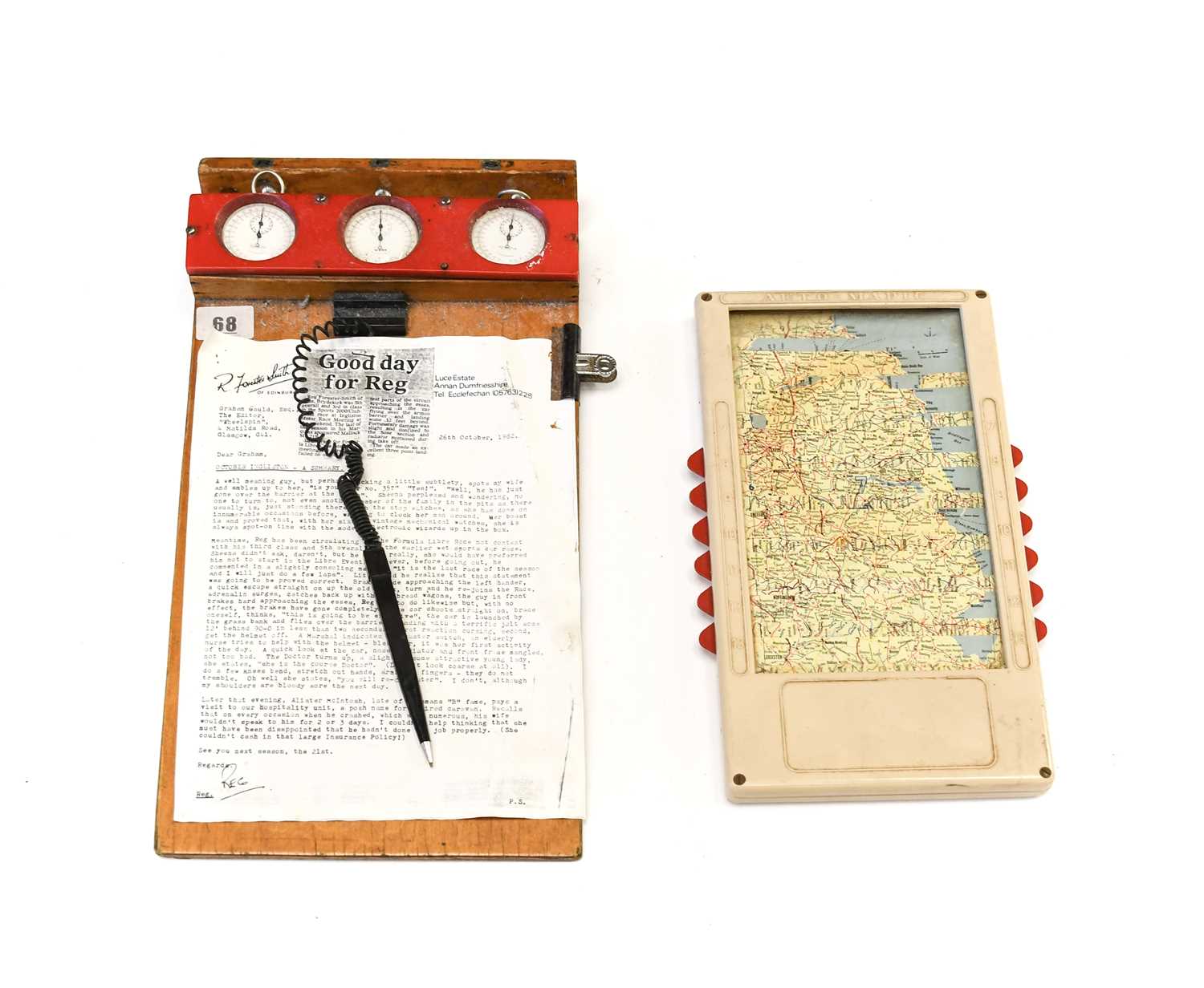 Lot 117 - ~ Track Day Timing Board, with two...