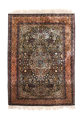 Lot 514 - Kashmir Silk Rug North West India, modern The...