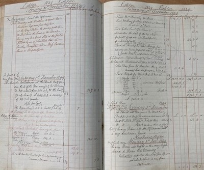 Lot 2125 - Eshton Hall, Gargrave. Day Book 1849 - 1851. A...