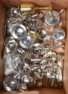 Lot 231 - A Box of Assorted Silver Plate, including...