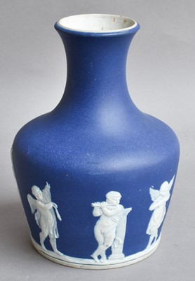 Lot 256 - A Wedgwood Blue Jasperware Vase, together with...